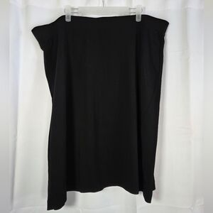 Kate Hill Skirt Women's Size 2X Black Stretch Elastic Waist Knee Length